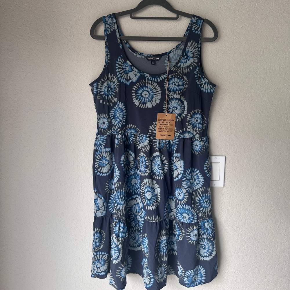 Toad&Co Sunkissed Blue Floral Tiered Tank Dress - Picture 2 of 10